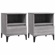 Vidaxl Nočna omarica 2 kosa Siva sonoma 40x35x50 cm