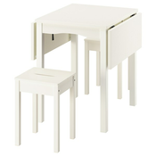 HAUGA / HAUGA Sto i 2 stolicice, bela/bela, 55/82/109x74 cm