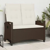 vidaXL Vrtna klop Rjava in krem 105 x 60 x 112 cm Jeklo in poliestren