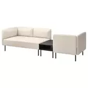 LILLEHEM Modul. sofa trosed s pom. stocicem, Vissle bež/metal