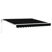 Vidaxl Vlečna tenda Črna 300 x 250 cm Tkanina in aluminij