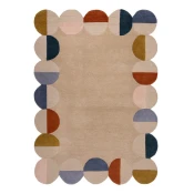 Bež ročno tkana volnena preproga 120x170 cm Mia Scallop Frame – Flair Rugs