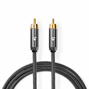 Nedis subwoofer kabel | RCA moški | RCA moški | Pozlačeno | 3,00 m | Okrogla | 4,5 mm | Antracit/siva s kovino | Zaklepanje
