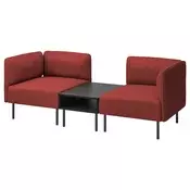 LILLEHEM Modul. sofa dvosed s pom. stocicem, Gunnared/smede-crvena metal