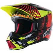 Motocross kaciga Alpinestars S-M5 Solar Flare fluo žuto-fluo crveno-crna