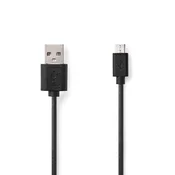Nedis USB kabel | USB 2.0 | USB-A moški | USB Micro-B moški | 7,5 W | 480 Mbps | Ponikljano | 1,00 m | Okrogla | PVC | Črna | Oznaka
