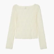 Cropp - Bluza z dolgimi rokavi - kremna