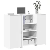 vidaXL Recepcijska miza bela 135x50x103,5 cm inženirski les