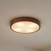 Lindby stropna svetilka Tanju, premer 50 cm, kavčukovo drevo, 4-žarilna, E27 - Dnevna soba/jedilnica - orehova barva, bela - Les