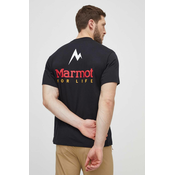 Sportska majica kratkih rukava Marmot Marmot For Life boja: crna, s tiskom