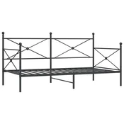 Vidaxl Dnevna postelja brez vzmetnice Črna 100x200 cm Jeklo
