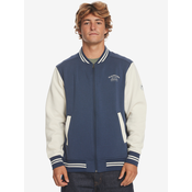 Mens Blue and Cream Quiksilver Bomber Sweatshirt - Mens