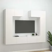 Vidaxl Komplet TV omaric 6-delni bel konstruiran les