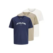 Jack & Jones Junior Majica marine / kaki / off-bela