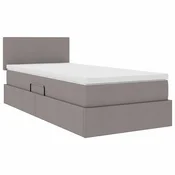 LED krevet za pohranu s madracem Sivosmeda 90 x 200 cm Tkanina