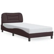 Vidaxl Posteljni okvir brez vzmetnice Hvar temno rjav 90x200 cm blago