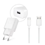 HUAWEI mrežni punjac USB uticnica 10W, brzi punjac + LX1121 Type-C kabel, BIJELI AP81 / HW-050200 + LX1121