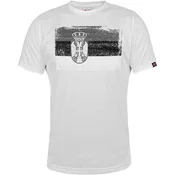011Shop Muška majica kratkih rukava Zastava siva, Bela