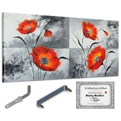 shumee Monica Mirafiori I 100 % ROČNO POSLIKANA I Slika makov 140x70cm | Ročno poslikana slika | Akrilna slika | Zelo velika akrilna slika I Moderna umetnost I Umetniške slike