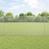 Vidaxl Varjen žični ograjo s stebri 25 x 1,2 m Pocinkano jeklo Srebrna