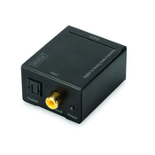 Digital to analog converte with metal housing Coaxial/Toslink to BNC (Cinch), 5V/1A power supply