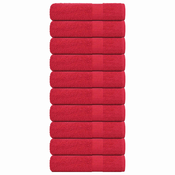 shumee vidaXL Kopalne brisače 10 kos rdeča 100x150 cm 360 g/m2 100% bombaž