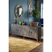 Hanah Home komoda Ilay 180, 180 cm, antracit / zlatna