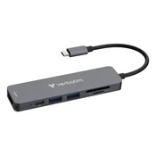 Verbatim Verbatim USB-C Essentials Multiport Hub, 6 portova: HDMI, USB-C PD, USB-A 3.2, USB-A, SD & microSD