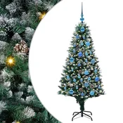 Vidaxl Umestno božično drevo Zelena 150 cm PVC, jeklo in plastika