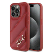 slomart Etui Karl Lagerfeld Diagonal Quilted Script za iPhone 15 Pro Max - rdeče