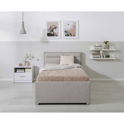 Livetastic OBLAZINJENA POSTELJA 90 cm  x 200 cm , les, kovina, umetna masa, tekstil svetlo siva
