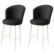 Hanah Home Set barskih stolica Fora, 2 komada, Crno-beli