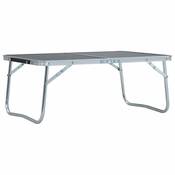 shumee Zložljiva miza za kampiranje siva iz aluminija 60x40 cm