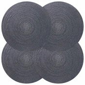 vidaXL Placemeti iz jute 4 pcs Temno siva O 30 cm 100% Tossa juta
