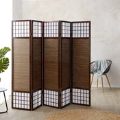 Homestyle4U Pregrada za prostor 5-delna pregrada 220x22x175 cm rjava