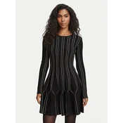 Elisabetta Franchi Pletena obleka AM-39Q-67E2-V590 Črna Fitted Fit