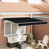 Skrovita tenda Crna 350 x 250 cm Poliester i čelik