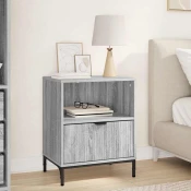 vidaXL Nočna omarica Siva sonoma 49 x 36 x 61 cm Konstruiran les