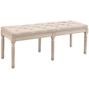 HOMCOM HOMCOM klop za posteljo poliester, gumijev les 117D x 40Š x 48V cm bež, (5000242629)