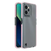 Hurtel Spring Case etui za Realme C31, silikonski ovitek z okvirjem, svetlo roza