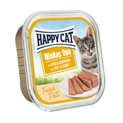 Happy Cat Duo koščki mesa s pašteto - Govedina in kunec 16 x 100 g