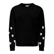 ONLY GIRLS Pulover Marisa Teddy Heart črna