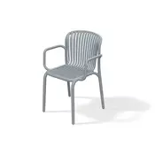 Prosperplast Stol BRENE z naslonjali za roke, siv, 57,5 x 53 x 82,5 cm, plastika