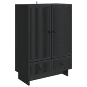 Vidaxl Strani šal Črna 66 x 34,5 x 95 cm Konstruirano leseno