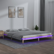 vidaXL LED posteljni okvir 120x200 cm trden les