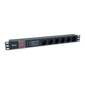 EQUIP 333317 Distributer 6x podloška 19 PDU crno prekidač zaštićeno
