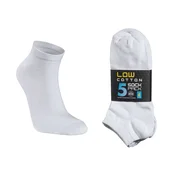 Nogavice Seger Low Cotton 5-pack - Bela - 35-38