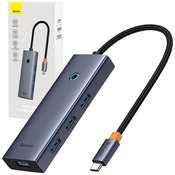 Baseus UltraJoy Hub 5in1 5-Port (1xHDMI 4K@30Hz + 4xUSB 3.0) grey (6932172631826)