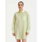 Tommy Jeans Srajčna obleka DW0DW22344 Svetlo zelena Relaxed Fit