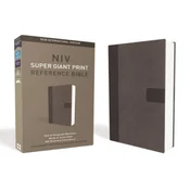 NIV, Super Giant Print Reference Bible, Giant Print, Imitation Leather, Gray, Red Letter Edition